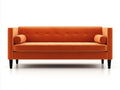 Canapé 2 places 194×88×84 cm – tissu orange et noir – lignes droites contemporaines