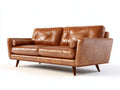 Canapé 2 places en similicuir 175×88×82 cm - camel/marron - salon style rétro
