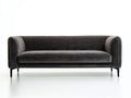 Canapé 2 places en tissu 180×85×78 cm - gris foncé/noir - salon contemporain