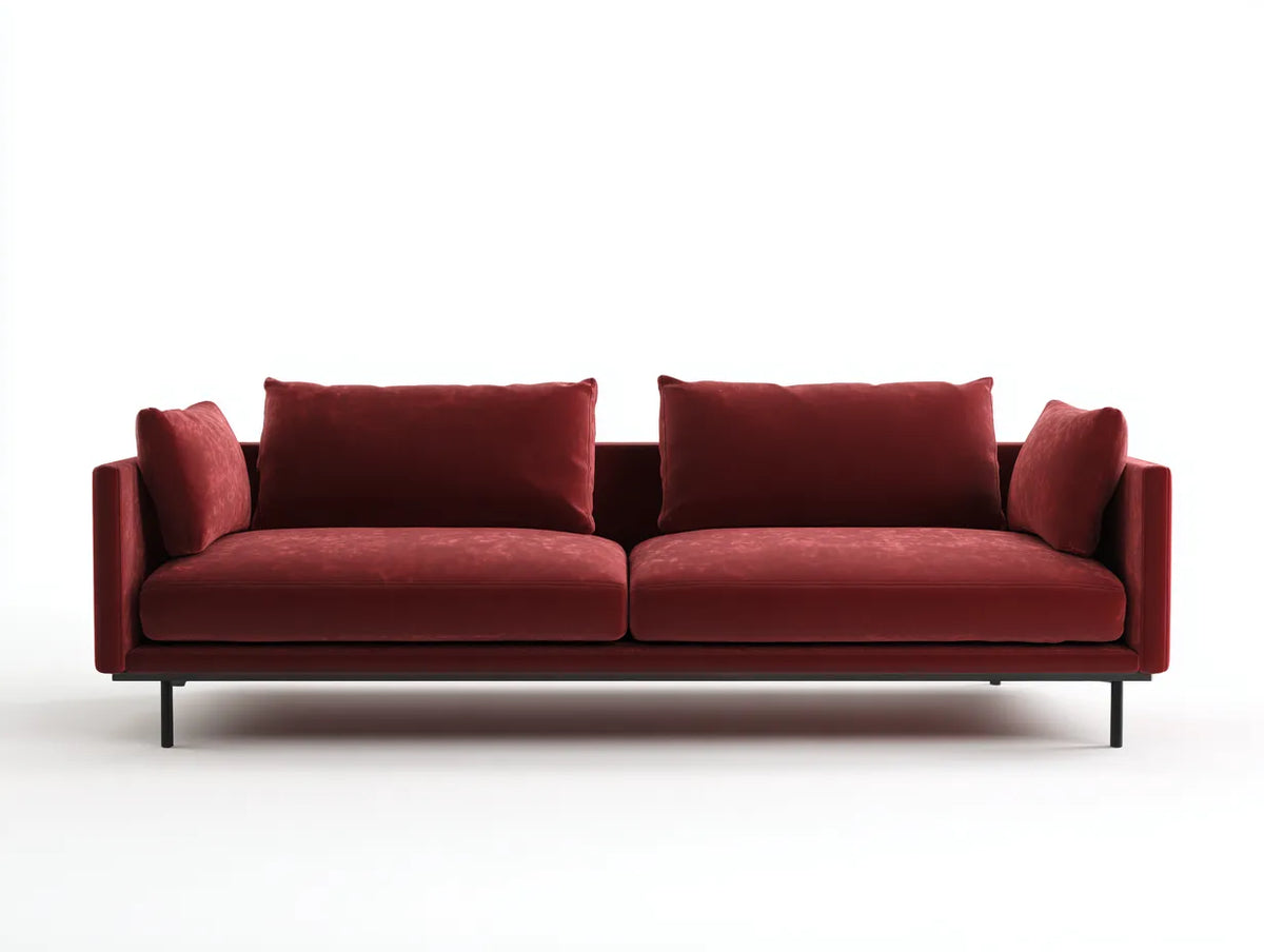 Canapé 2 places en tissu 190×82×75 cm - rouge foncé - design contemporain pour salon