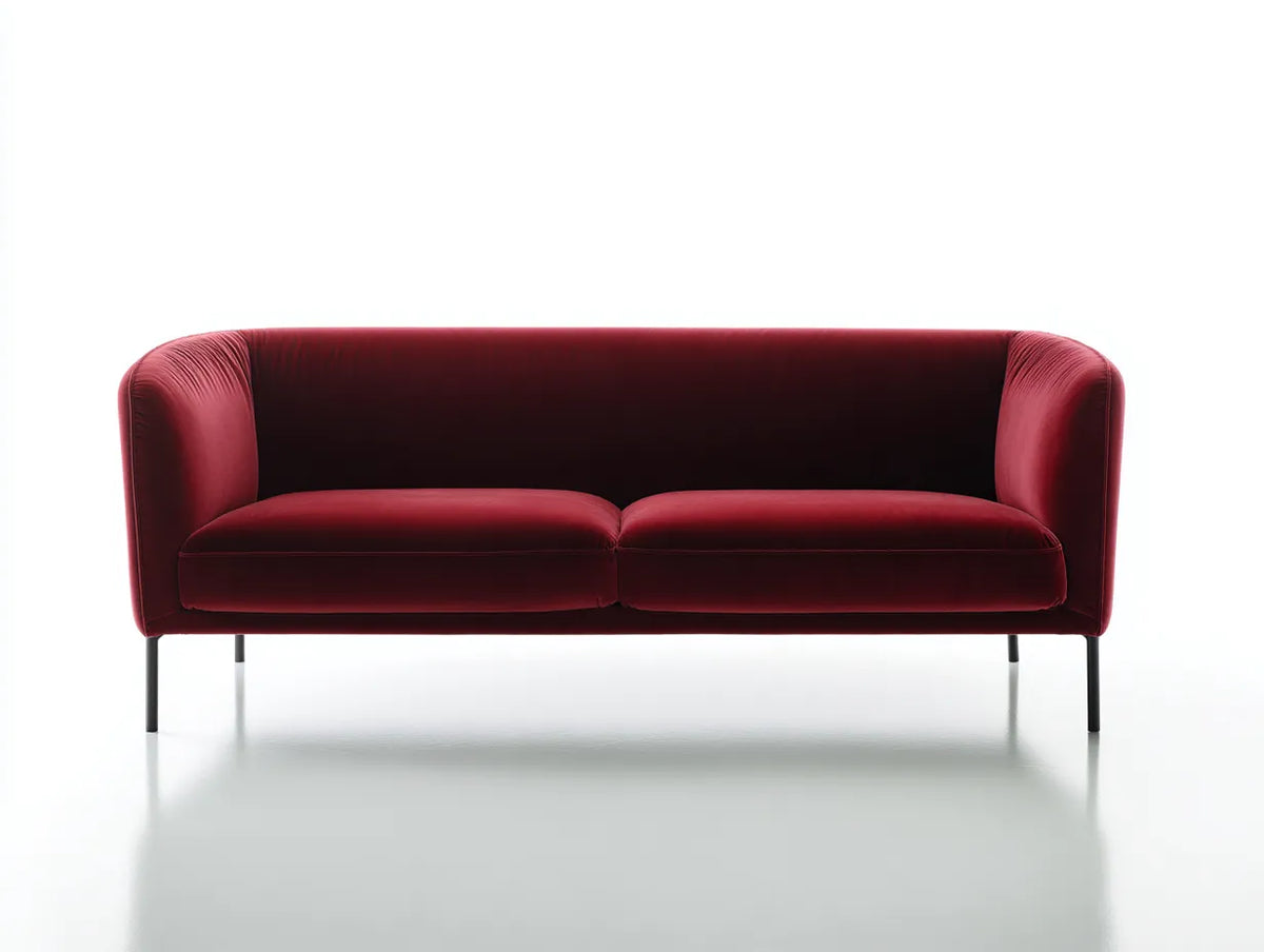 Canapé 2 places en tissu 205×88×78 cm - rouge foncé - assise rembourrée pour salon