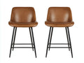 Lot de 2 tabourets de bar en similicuir et métal 50×52×96 cm - marron/noir - style contemporain pour salle à manger