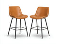 Tabourets de bar 52×54×102 cm – revêtement brun – structure noire – style contemporain
