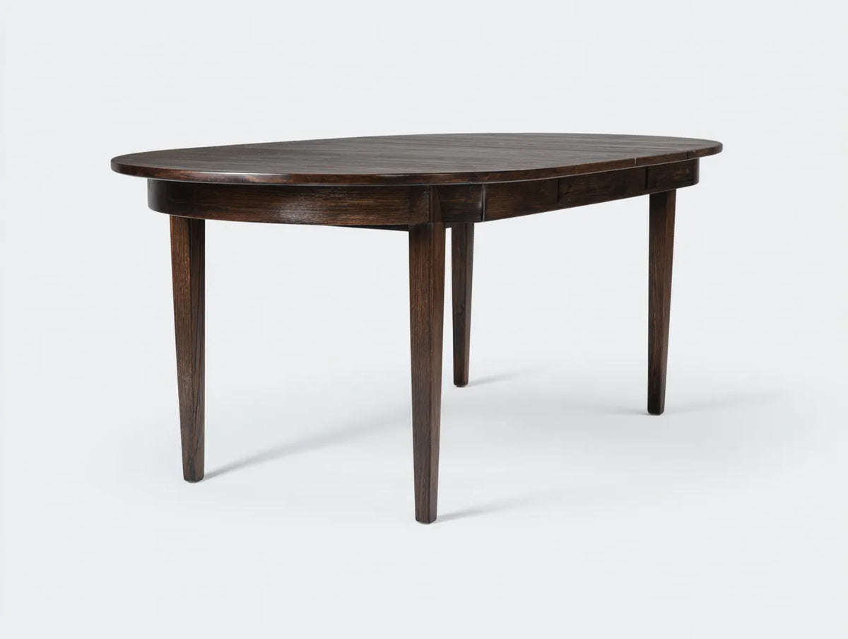 Table à manger ovale en bois 180×100×76 cm - marron - design classique pour salle à manger