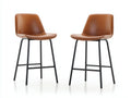 Tabourets de bar 50×52×97 cm – revêtement brun – pieds noirs – style contemporain