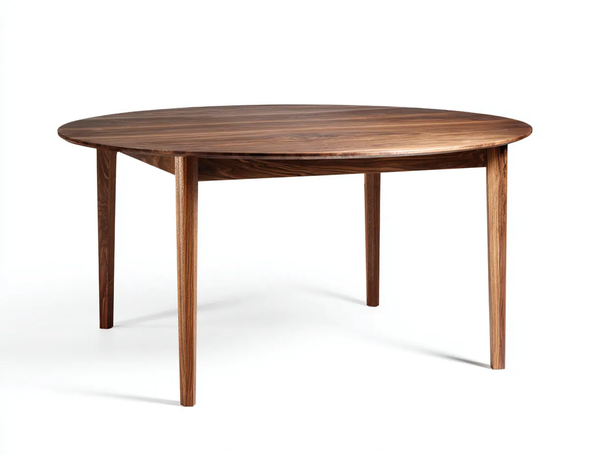Table à manger ronde en bois 110×110×75 cm - marron foncé - style contemporain