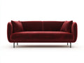 Canapé 2 places en tissu 170×82×78 cm - rouge foncé/noir - salon contemporain