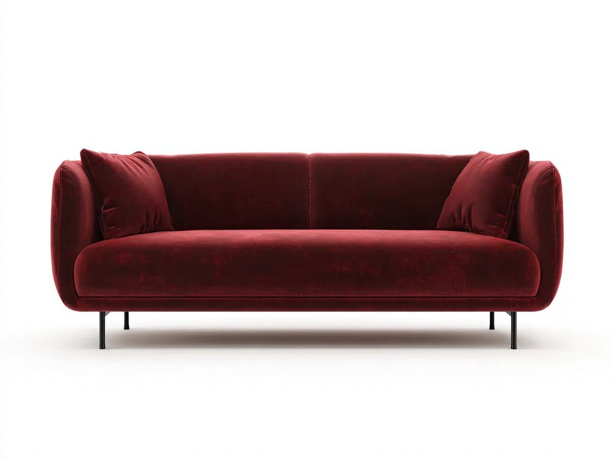 Canapé 2 places en tissu 170×82×78 cm - rouge foncé/noir - salon contemporain