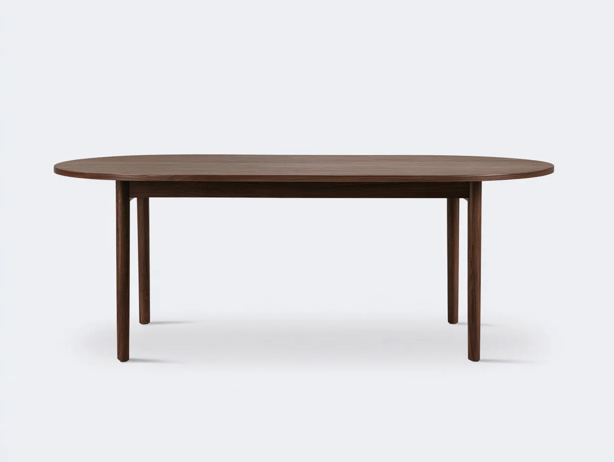 Table à manger ovale en bois 180×100×75 cm - marron foncé - style contemporain