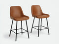 Tabourets de bar en similicuir et métal 47×52×101 cm - marron/noir - salle à manger style industriel